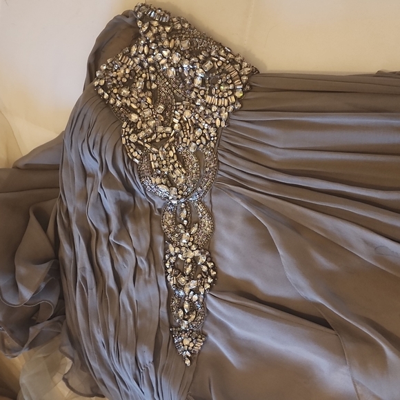 Grey Marchesa Beaded Gown - Picture 7 of 9